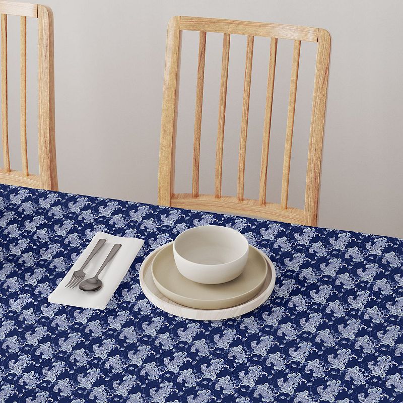 Square Tablecloth， 100% Cotton， 52x52， Floral 186