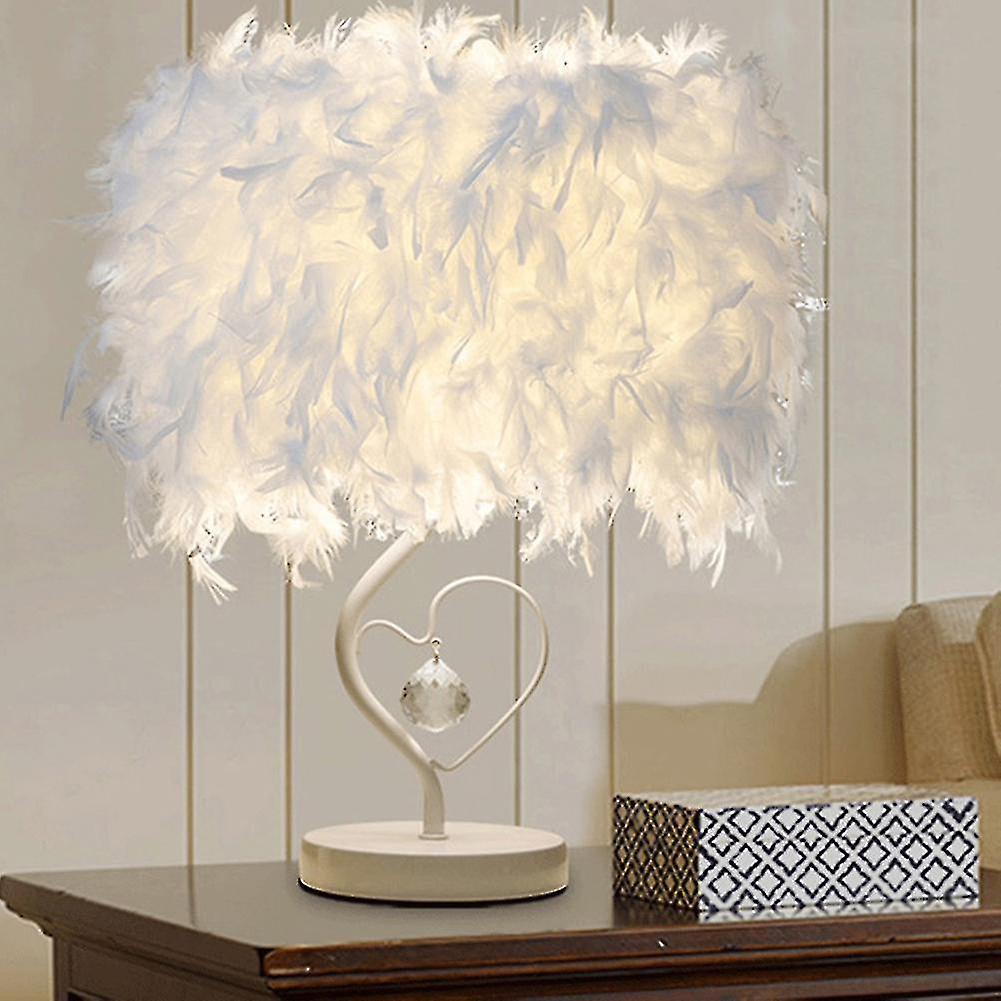 White Feather Table Lamp Night Bedside Light