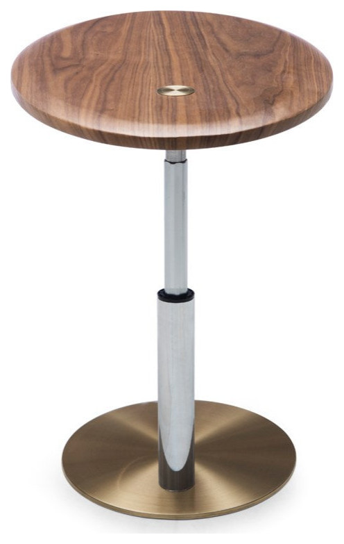 Lyneth End Table With Walnut Top and Bronze Base   Contemporary   Side Tables And End Tables   by V.S.D Furniture  Houzz