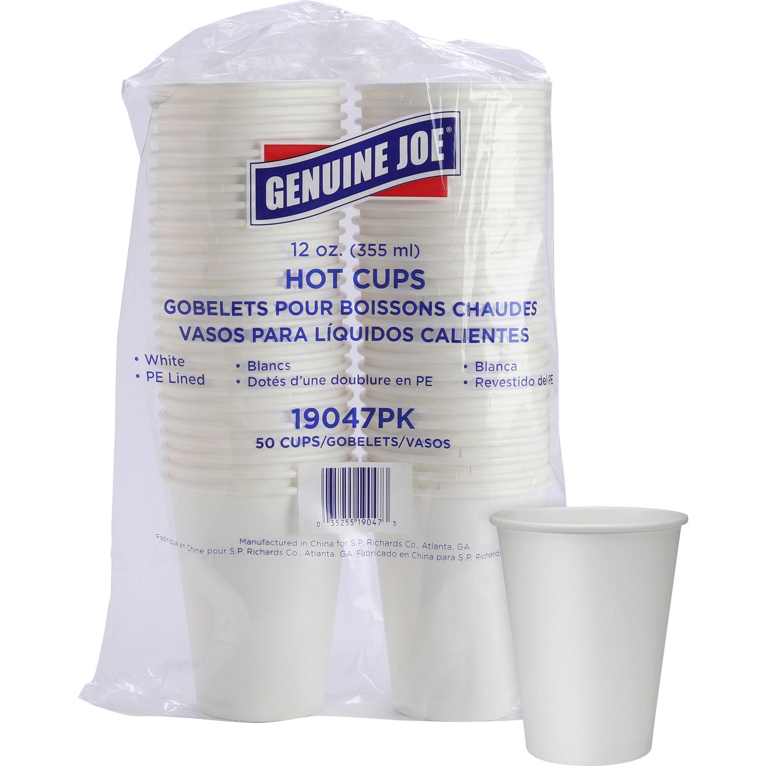 Lined Disposable Hot Cups by Genuine Joe GJO19047CT