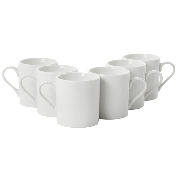 Gibson Our Table Simply White Fine Ceramic 6 Piece Espresso Demi Cup And Saucer Set In White