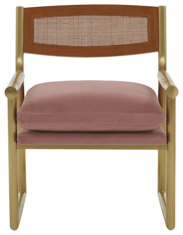 Harlow Rattan Mauve Velvet Chair   Contemporary   Accent Chests And Cabinets   by BisonOffice  Houzz