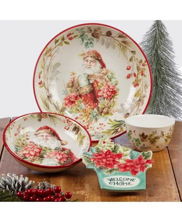 Certified International Christmas Story 4 Piece Soup Bowl