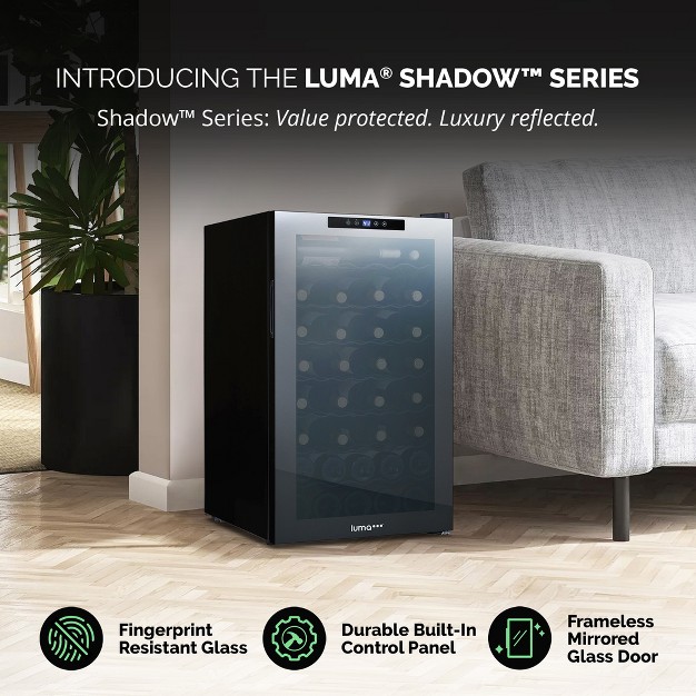 Luma Comfort Shadow Series Wine Cooler Refrigerator 51 Bottle Freestanding Glass Door Fridge Single Zone Wine Refrigerator