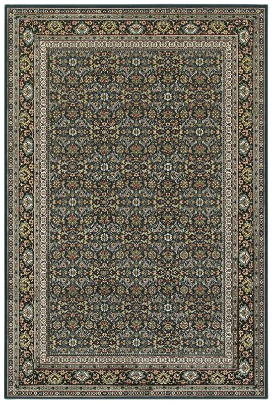 Kashan 5 x 8 Medium Oriental Navy Blue Rug