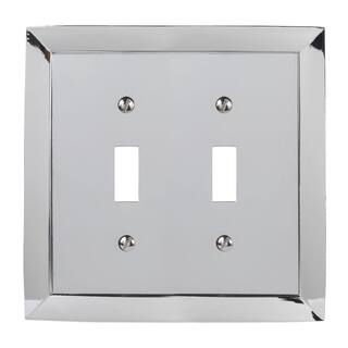 Hampton Bay Chrome 2-Gang Toggle Wall Plate 61TTCH