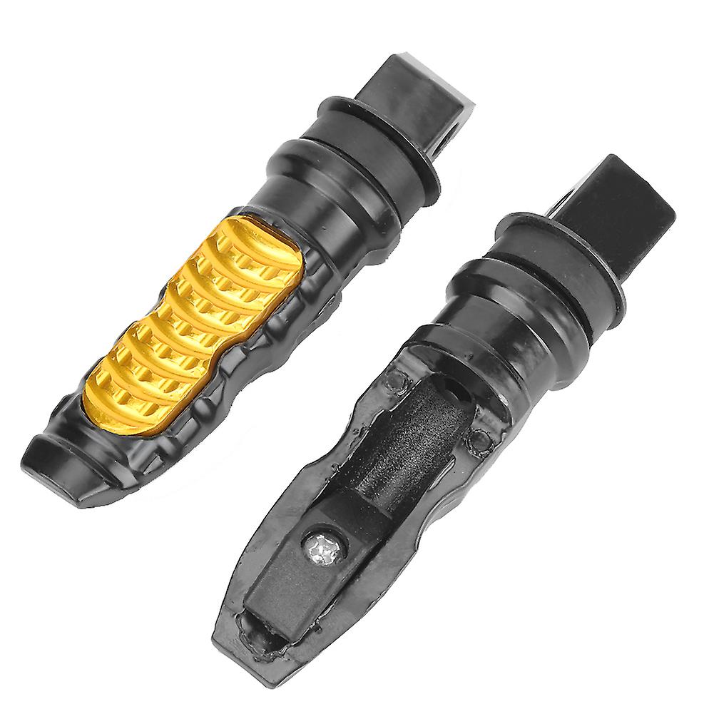 1 Pair Universal Aluminum Footrest Pedal Foot Rest Footpegs Yellow