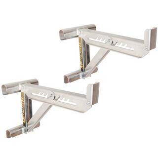 MetalTech 21.75 in. x 10 in. x 16.75 in. Aluminum Adjustable 2-Rung Ladder Jacks for Scaffold Extension Boards or Ladder (2-Pack) E-LJ20P