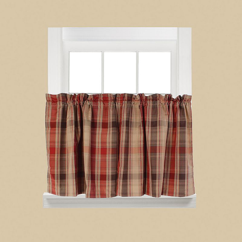 Saturday Knight， Ltd. Cooper Plaid Tier Kitchen Window Curtain Set