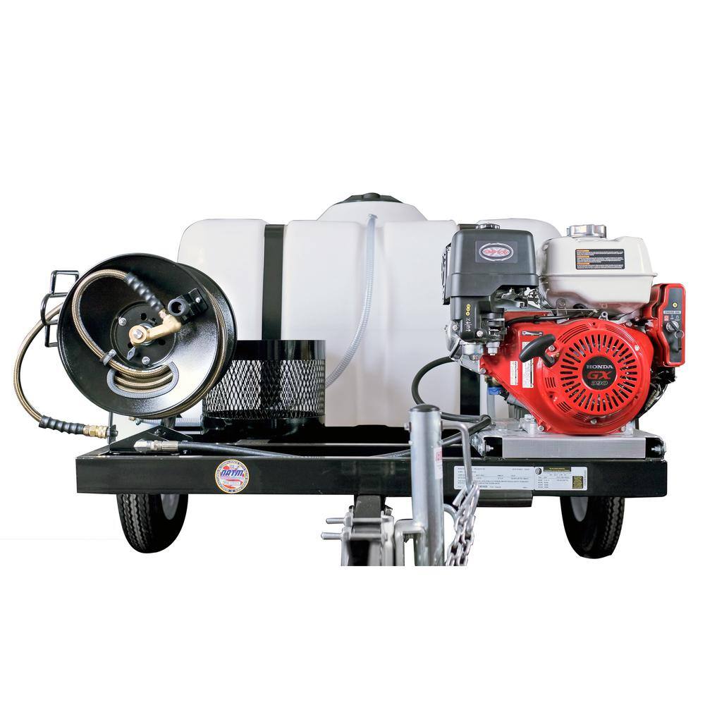 SIMPSON Mobile Trailer 4200 PSI 4.0 GPM Gas Cold Water Pressure Washer Trailer with HONDA GX390 Engine (49-State) 95003