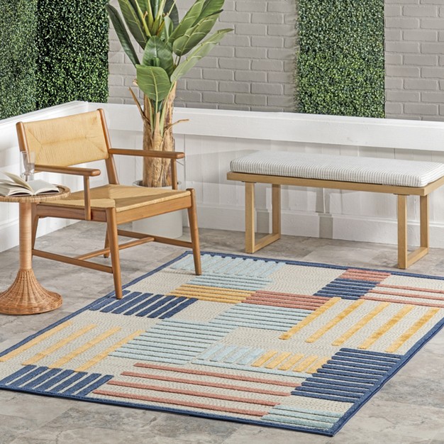 Nuloom Enya High low Striped Indoor outdoor Area Rug