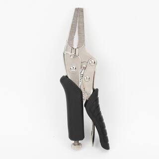 Husky 6.5 in. Long Nose Locking Pliers with Rubber Grip 122V65GCN