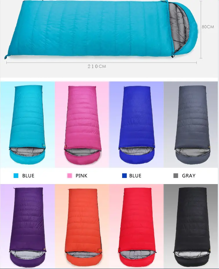 Sleeping Bag Camping Hike Lightweight Ultra Soft High Quality Down 800 Fill Sleeping Bag