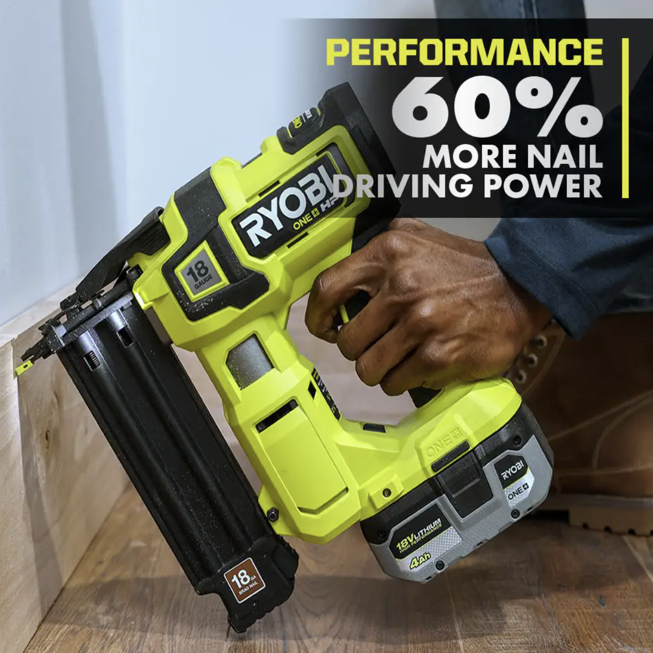 Ryobi ONE+ HP 18V 18-Gauge Brushless Cordless AirStrike Brad Nailer， Tool Only (P322)