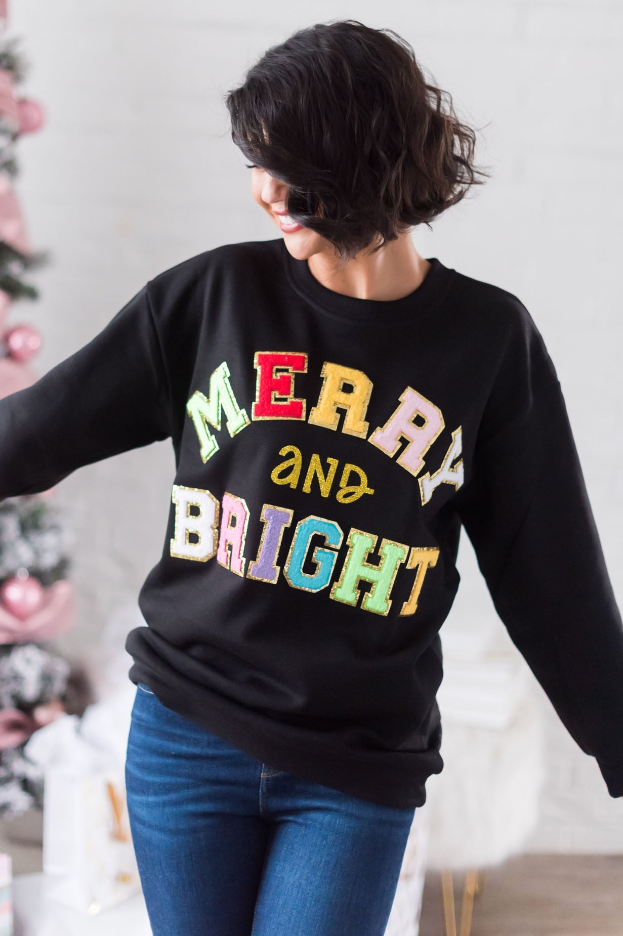 All Is Merry & Bright Modest Sweatshirt