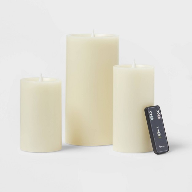 3pk Led Candles Cream