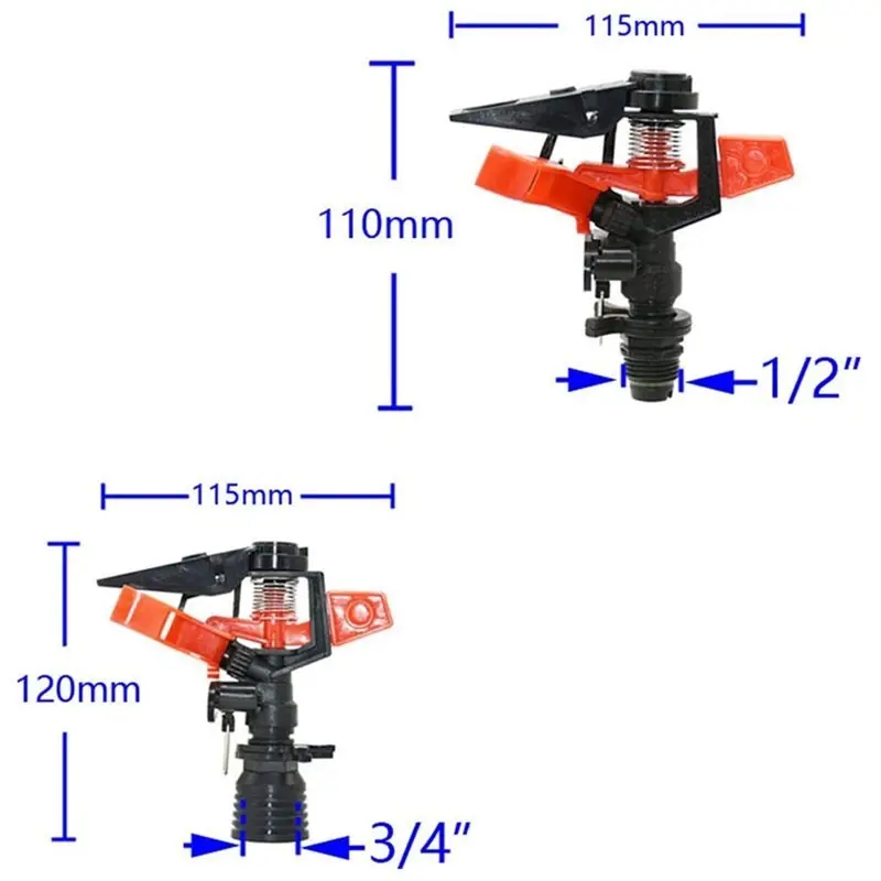 3/4''Impulse Sprinkler High Pressure Garden Impact Sprinkler for Lawn