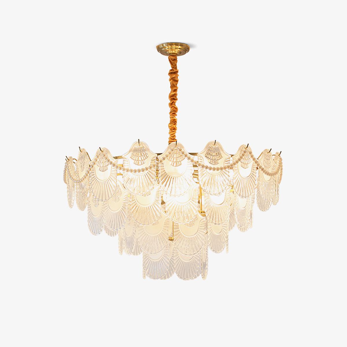 Pearl Glass Shell Chandelier