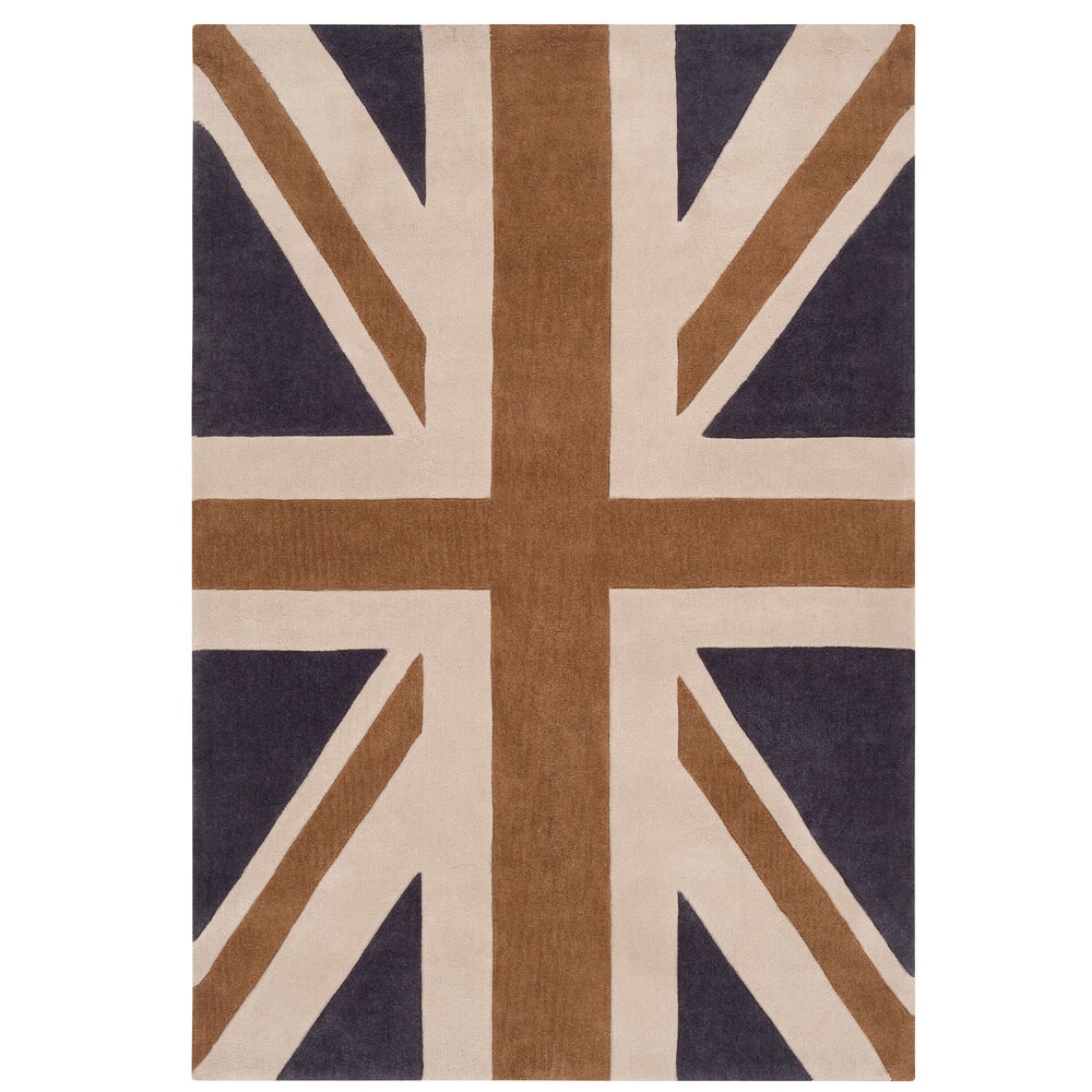 Hand tufted Union Jack Novelty Contemporary Area Rug