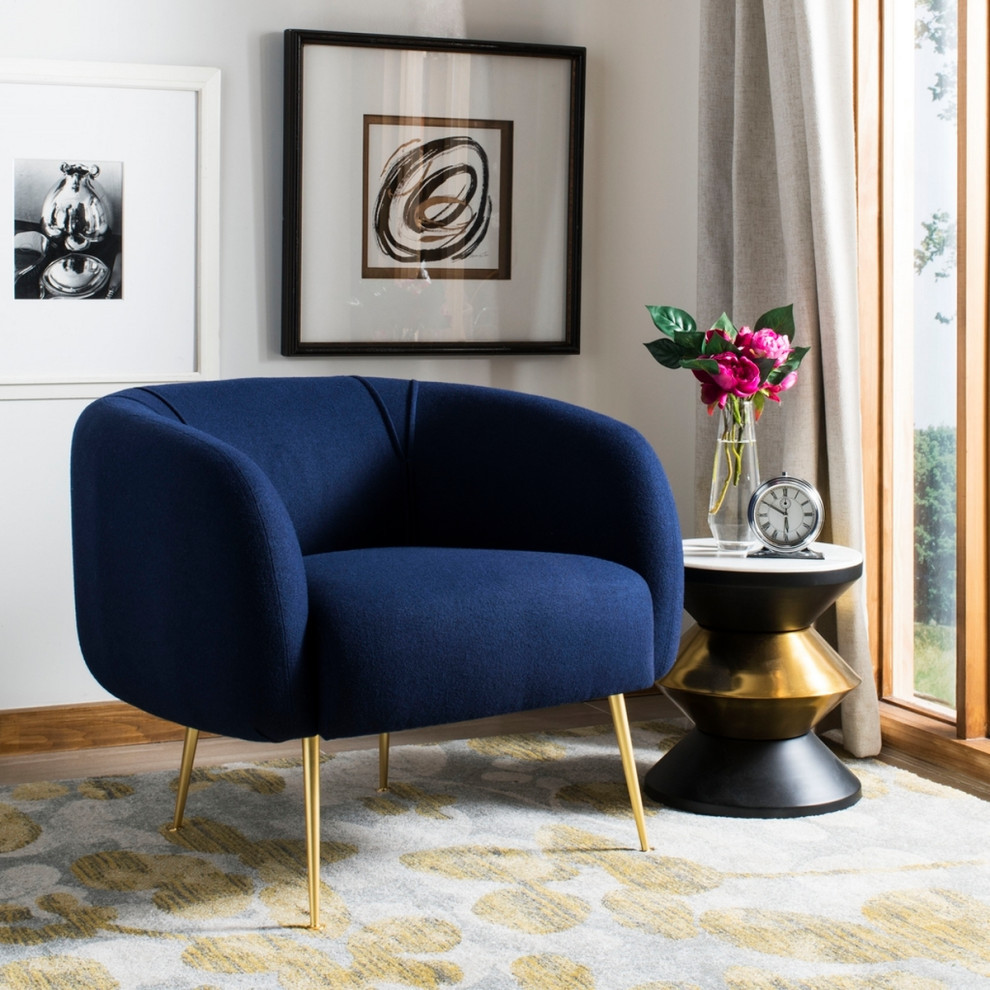 Natal Wool Blend Accent Chair Navy   Midcentury   Armchairs And Accent Chairs   by V.S.D Furniture  Houzz