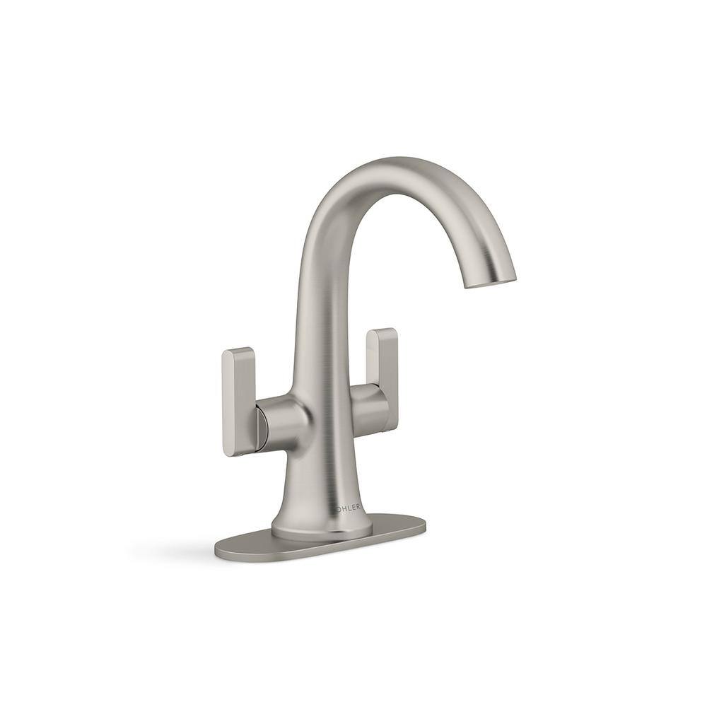 KOHLER Setra Single Hole 2-Handle Monoblock Bathroom Faucet in Vibrant Brushed Nickel K-R29664-4D-BN