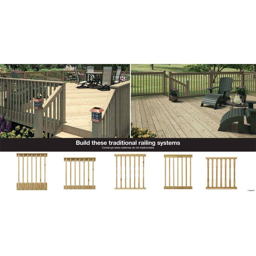 WeatherShield 2 in. x 2 in. x 42 in. Wood Pressure-Treated Mitered 1-End B1E Baluster (16-Pack) 186709