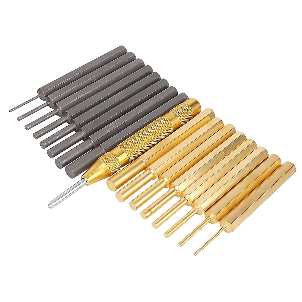 18pcs Professional Carbon Steel Brass Punch Tool Kit Set Leather Craft Hand Tool