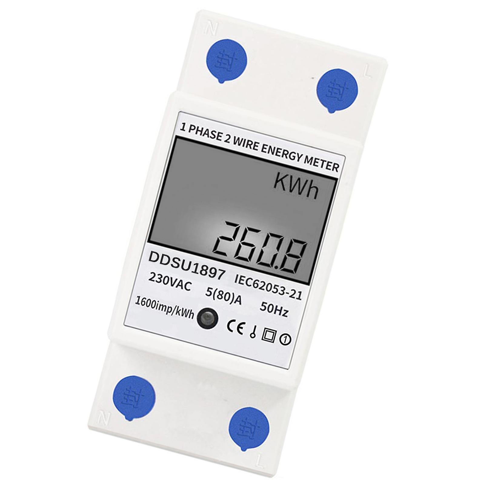 Digital Electric Energy Meter Single Phase Din Rail Electricity Meter One Phase Two Wire Multifunction Electrical Meter