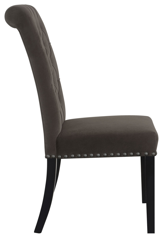 Alana Upholstered Tufted Side Chairs With Nailhead Trim  Set of 2 Side Chair   Modern   Dining Chairs   by Modon  Houzz