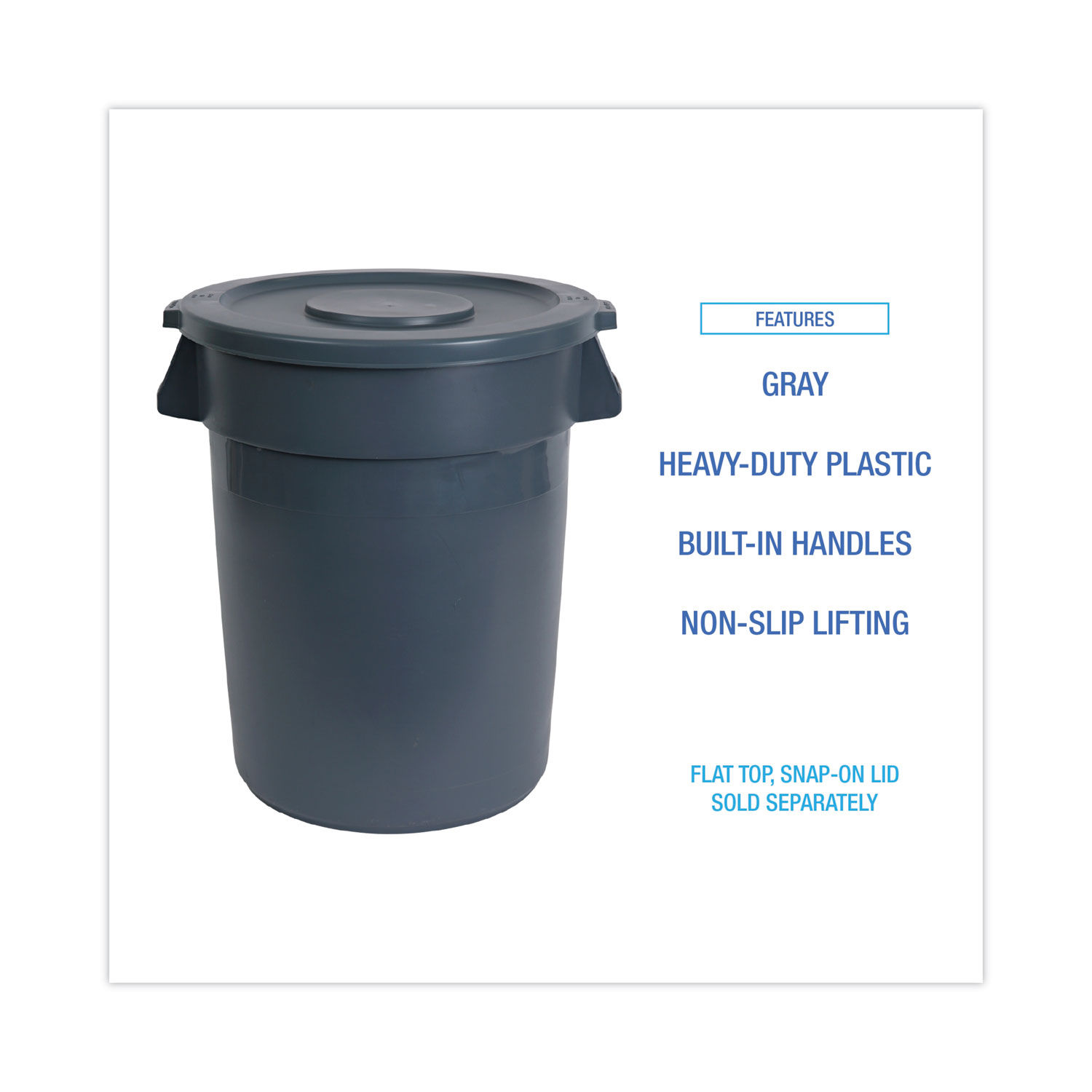 Round Waste Receptacle by Boardwalkandreg; BWK44GLWRGRA