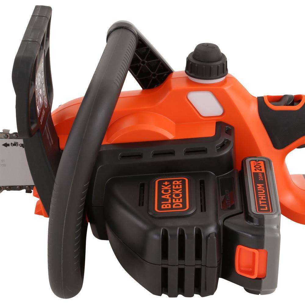 BLACK+DECKER 20V MAX 10 in. Battery Powered Chainsaw Kit with (1) 2Ah Battery  Charger LCS1020