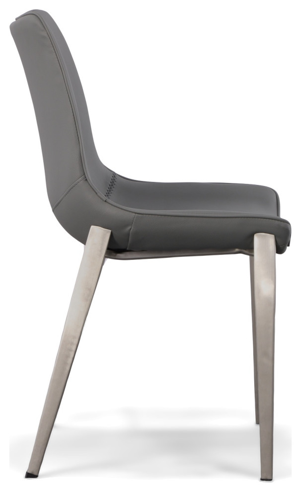 Modrest Frasier Modern Gray Eco Leather Dining Chairs  Set of 2   Midcentury   Dining Chairs   by Vig Furniture Inc.  Houzz