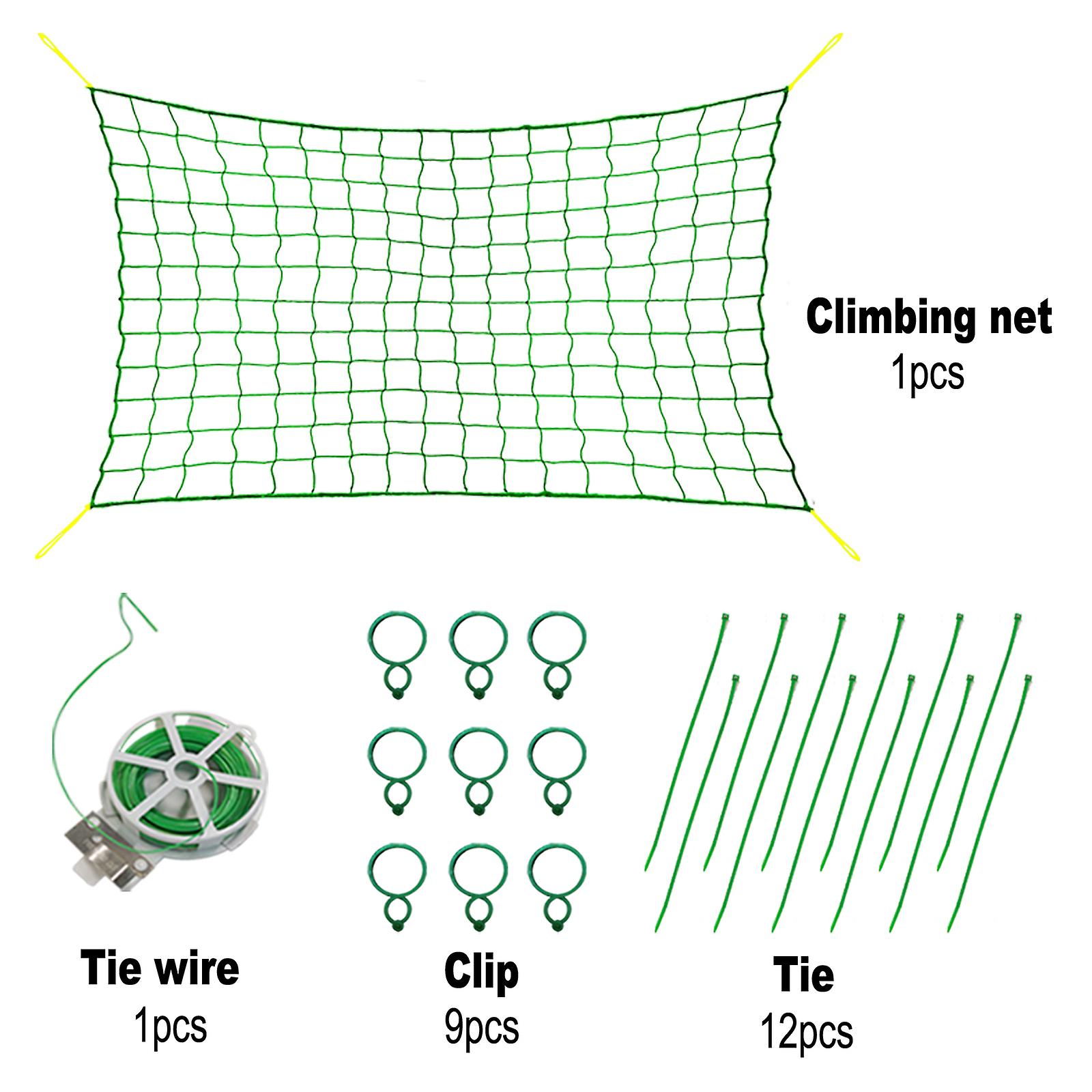 Trellis Netting For Climbing Plants， Tie Wire， 9pcs/set Clips， 23pcs/set Ties