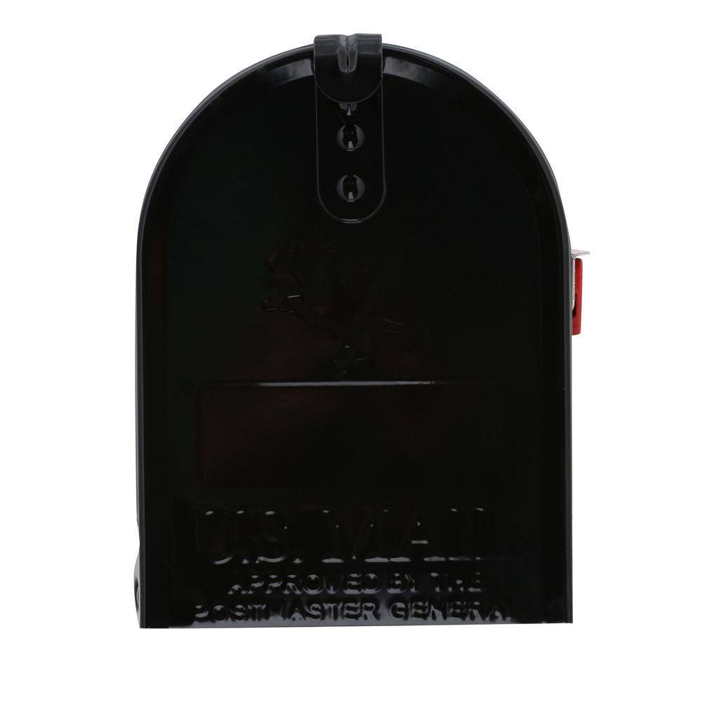 Architectural Mailboxes Elite Black Medium Steel Post Mount Mailbox E1100BAM