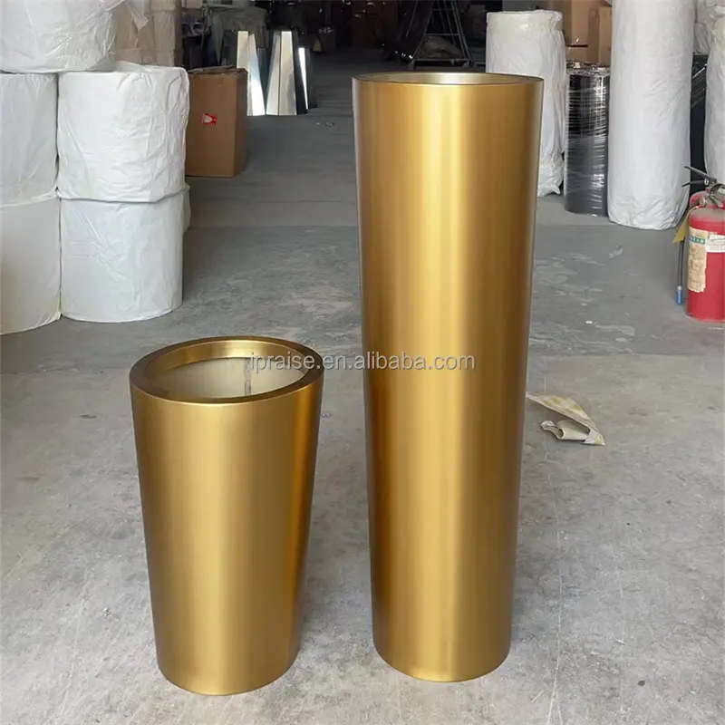 Outdoor garden supplies steel flower plant pot / decorative flower vase / brass outdoor flower pot