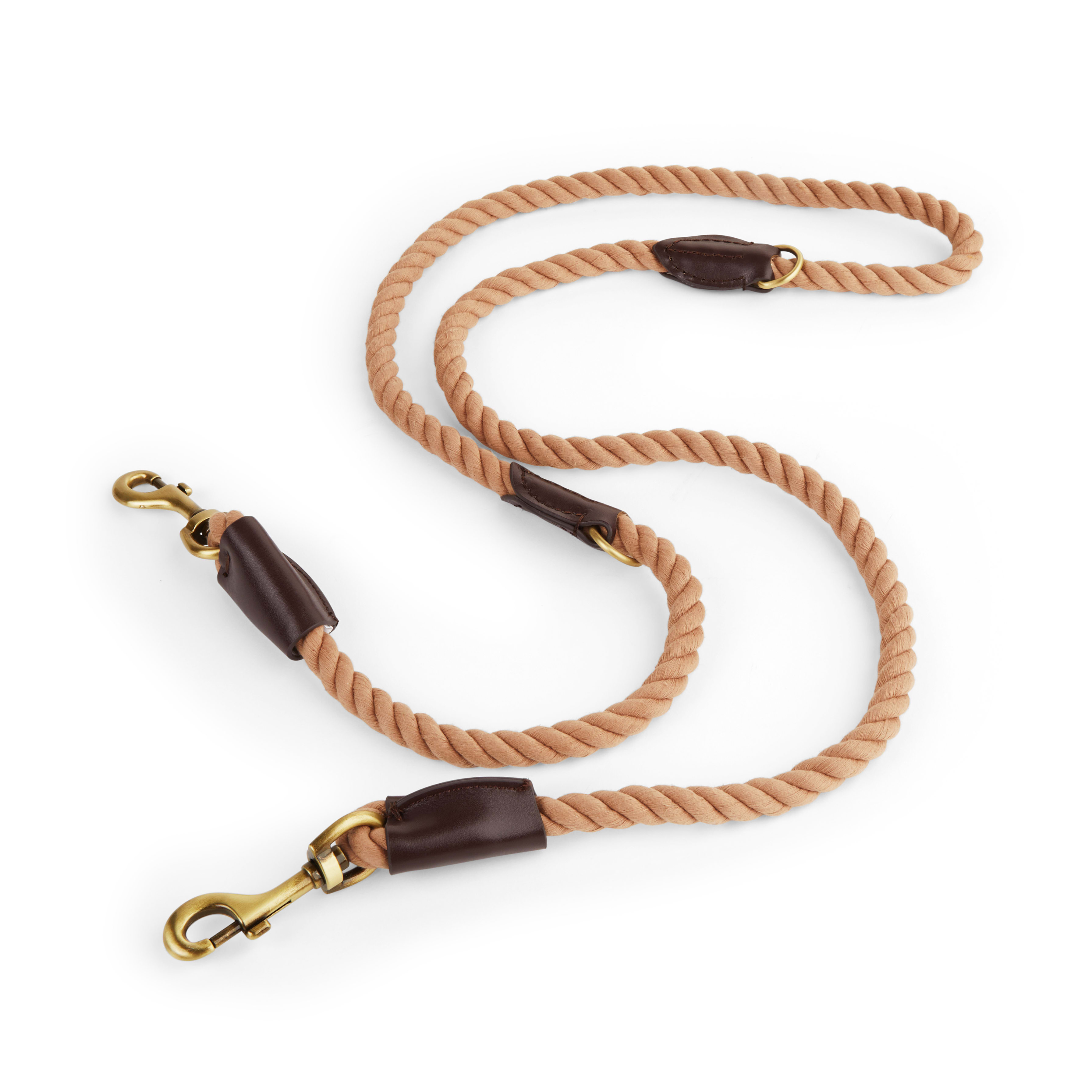 YOULY The Wanderer Multi-Purpose Tan Rope Dog Leash， 6 ft.