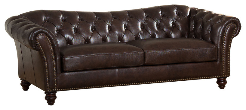 Mona Leather Craft Sofa   Traditional   Sofas   by KEMP INTERNATIONAL INC  Houzz