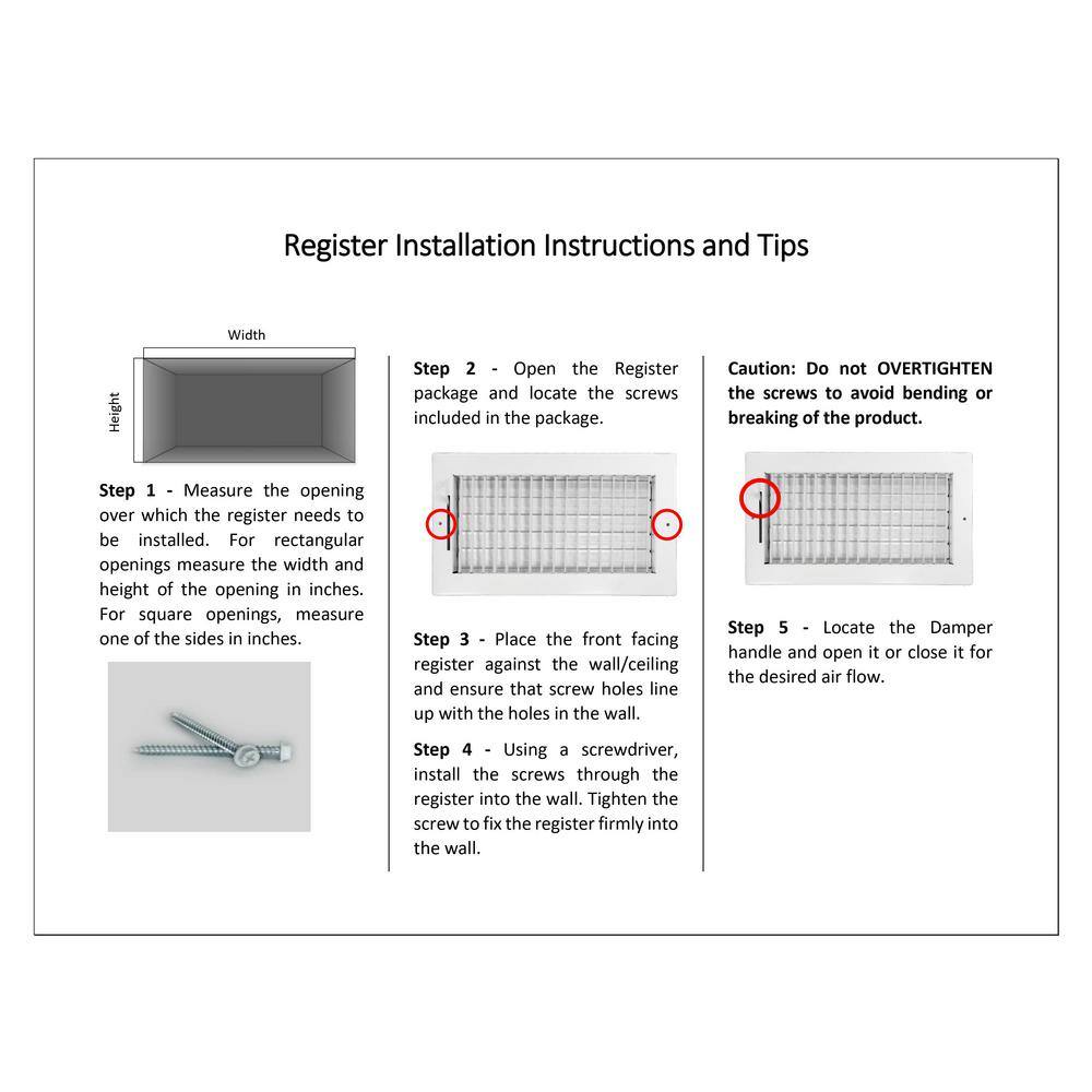 Venti Air 24 in. x 24 in Adjustable Single Deflection 1 Way Supply Register for Duct Opening 24 in. W x 24 in. H HAR2424