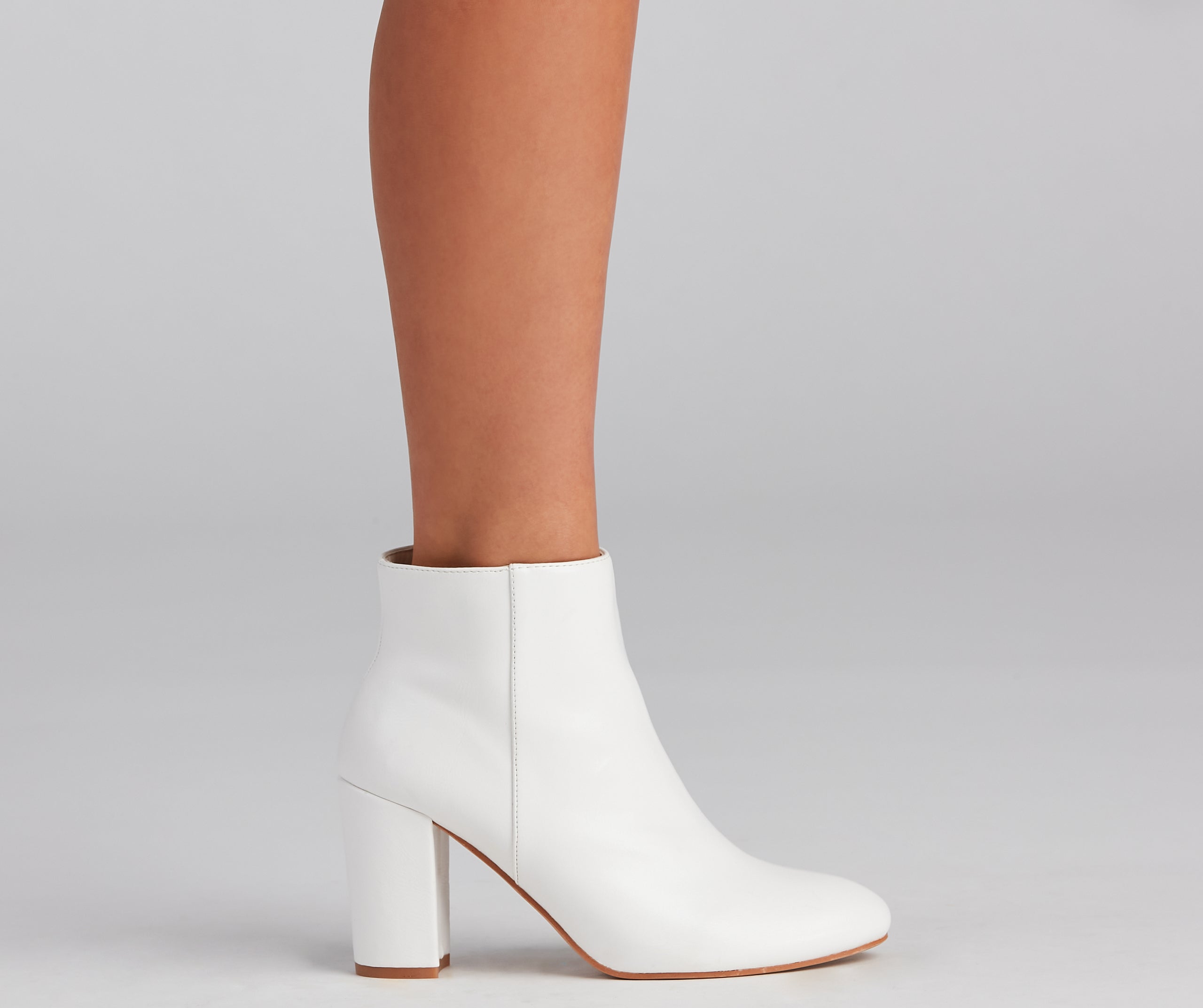 Style Goals Faux Leather Almond Toe Booties