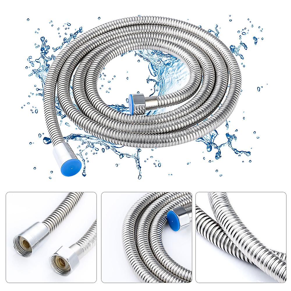 Shower Hose Stainless Steel Tube Flexible 3 Meters Long Shower Hose Replacement With 1/2 Inch Connector For Home Bathroom Hand-held Shower Head