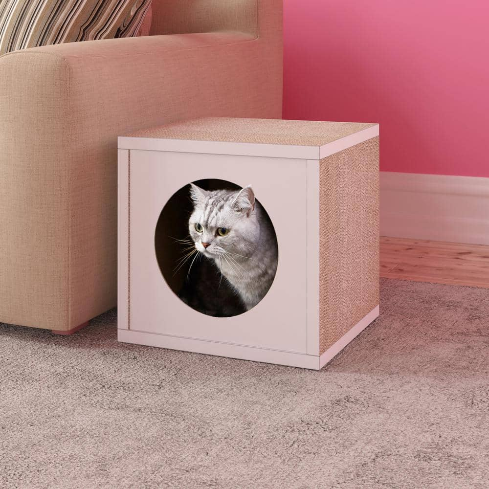 Way Basics Eco zBoard White Wall Cat Scratcher Cube PET-SCRACUBE-WE