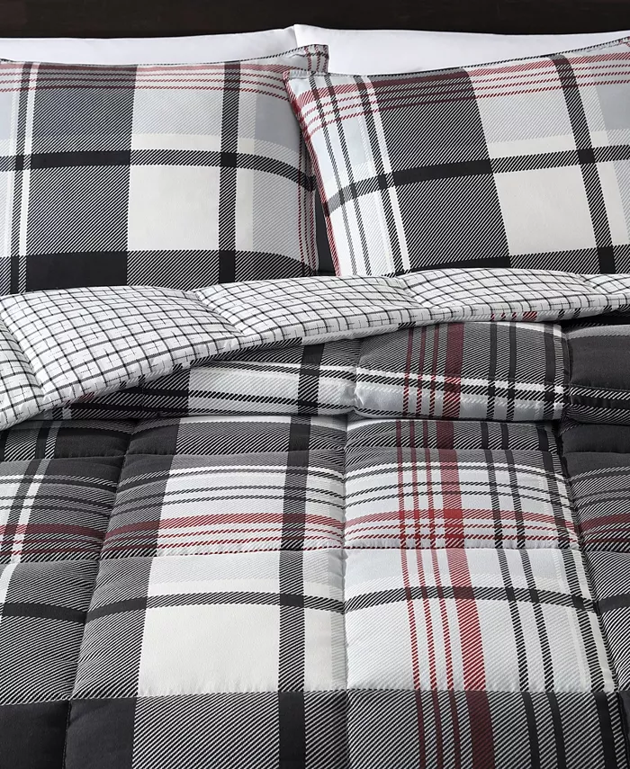 Eddie Bauer Normandy Plaid Micro Suede Down Alternative Reversible 2 Piece Comforter Set， Twin