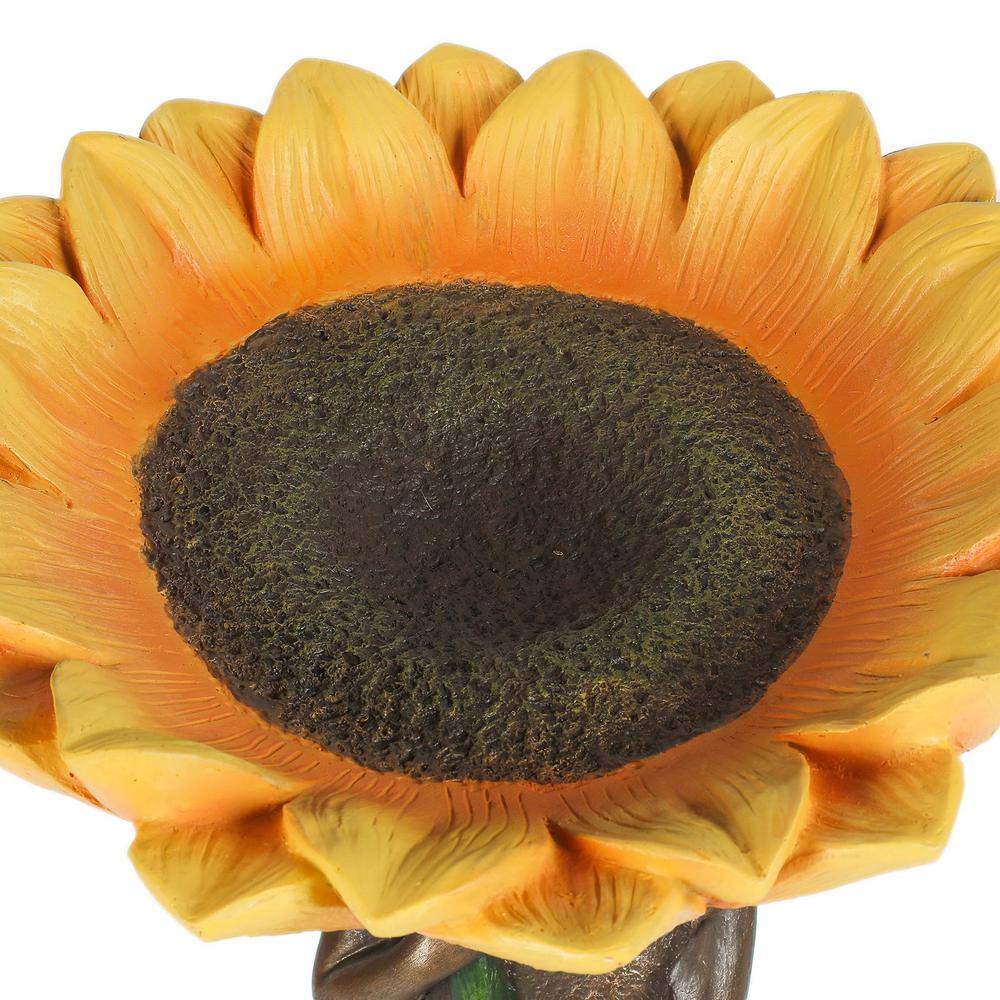 Luxen Home Resin Sunflower Girl Bird Bath WHP1297