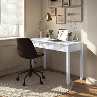 Simpli Home Warm Shaker Solid Wood Transitional 48 in. Wide Writing Office Desk in White AXWSH010-W