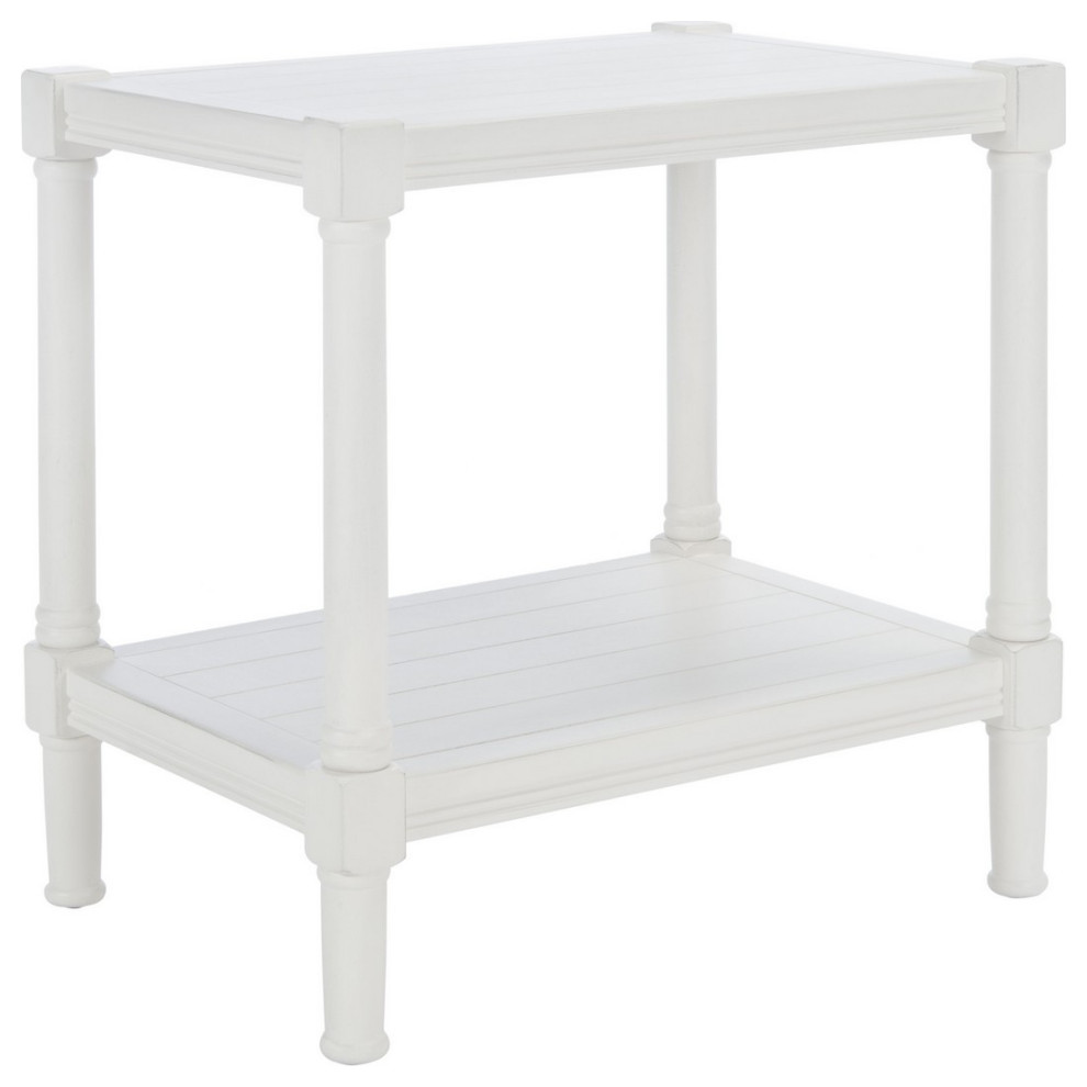 Earlene Rectangle Accent Table Distressed White   Traditional   Side Tables And End Tables   by AED Luxury Home Decor  Houzz