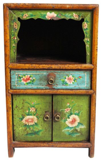 Consigned Vintage  Painted Mongolian Side Cabinet   Asian   Accent Chests And Cabinets   by Design Mix Furniture  Houzz