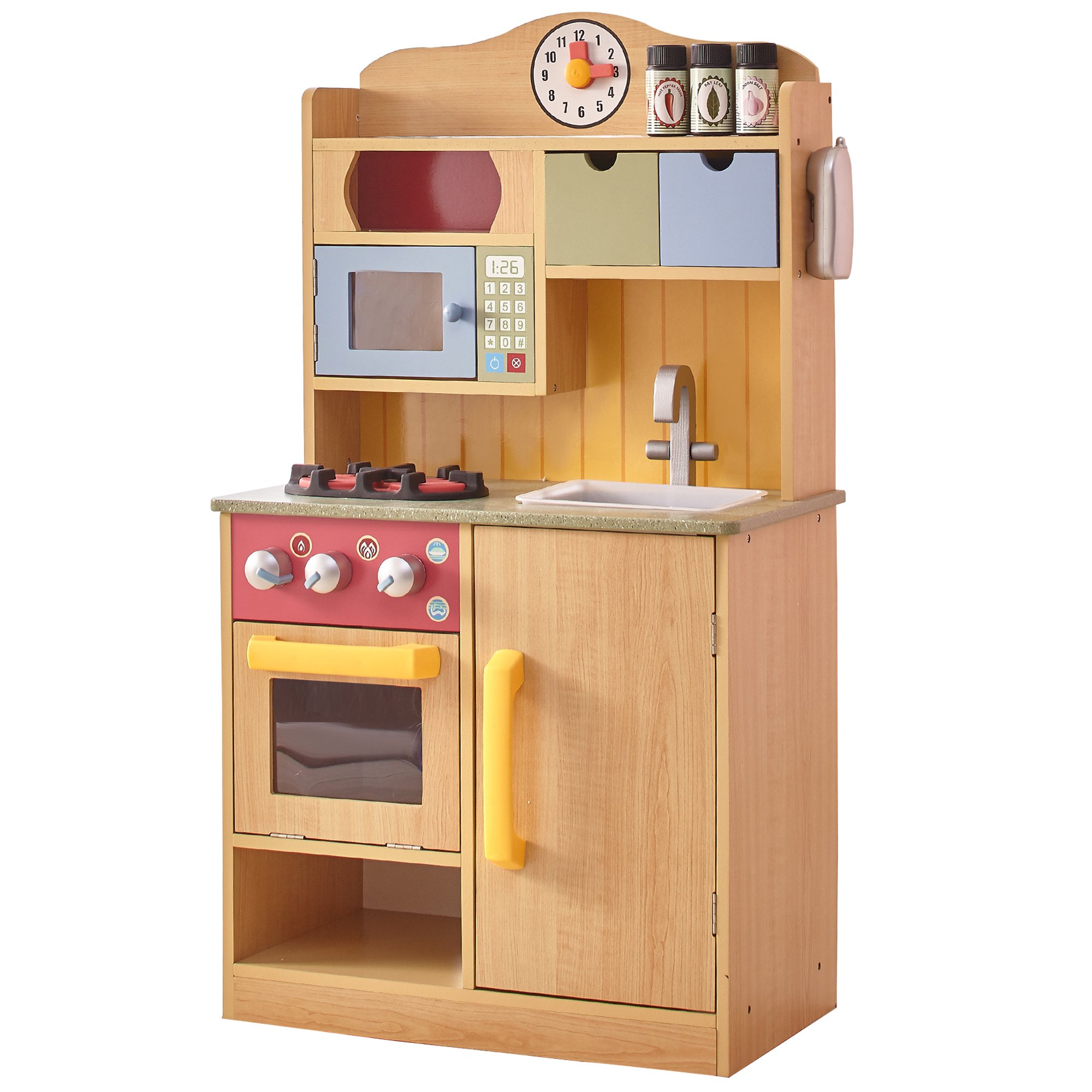 Teamson Kids - Little Chef Florence Classic Play Kitchen， Wood Grain