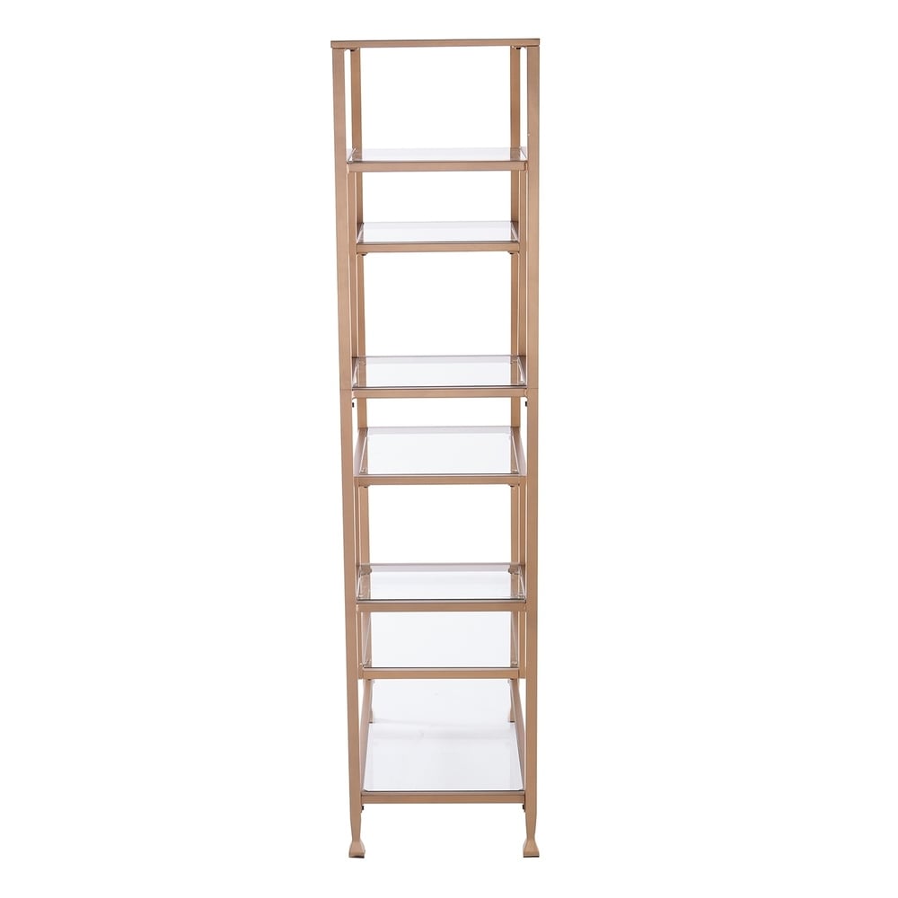 SEI Furniture Jensen Metal Asymmetrical Display Bookcase Etagere