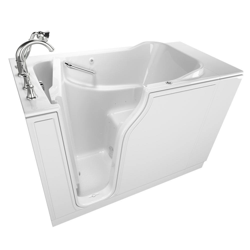 American Standard Gelcoat Value Series 52 in. Left Hand Walk-In Air Bathtub in White 3052.409.ALW-PC