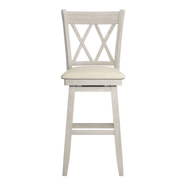 Eleanor Double X Back Wood Swivel Bar Stool by iNSPIRE Q Classic